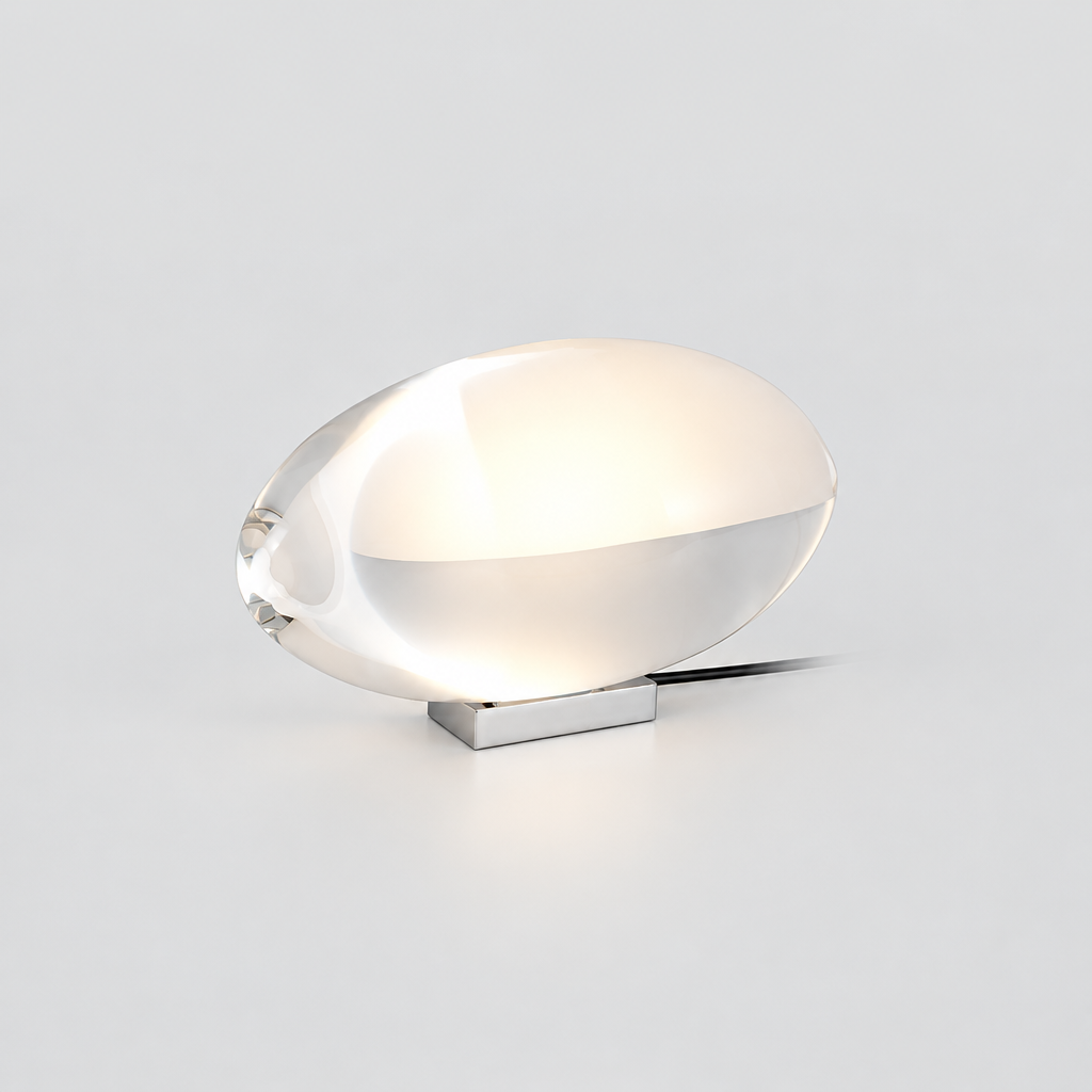 Selma Crystal Stone Table Lamp, product photo on a light grey background