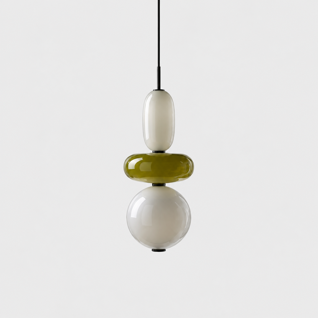 Juno Colored Glass Pendant Light, product photo on a light grey background