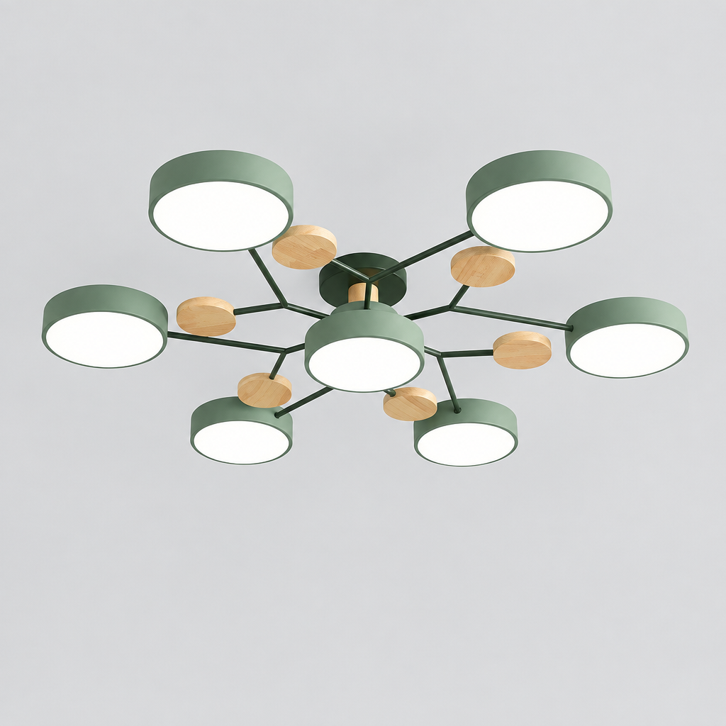 Fern Multi Arm LED Ceiling Light, product photo on a light grey background