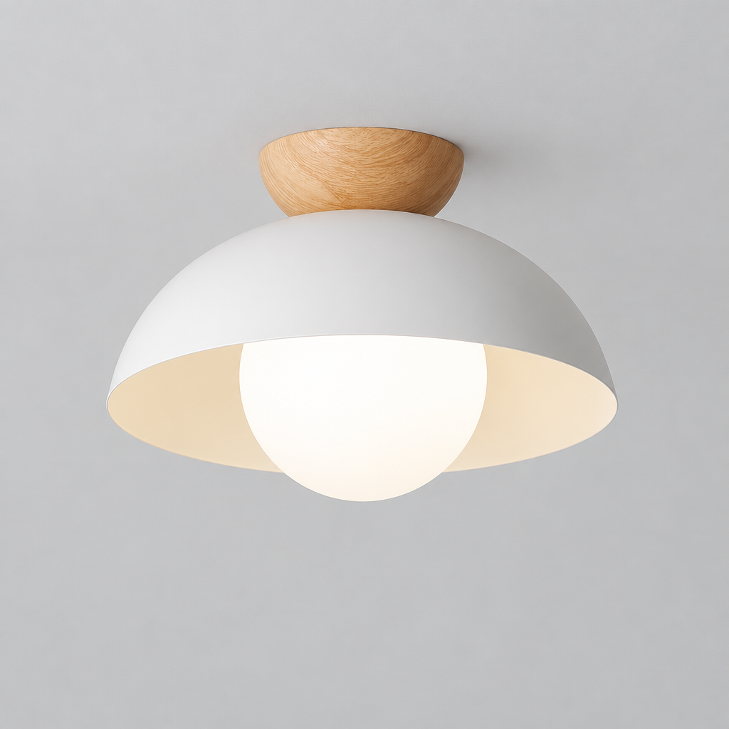 Ines Semi Flush Ceiling Light, product photo on a light grey background