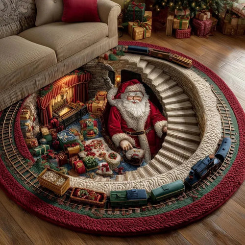 3D Christmas Round Rug, view 1