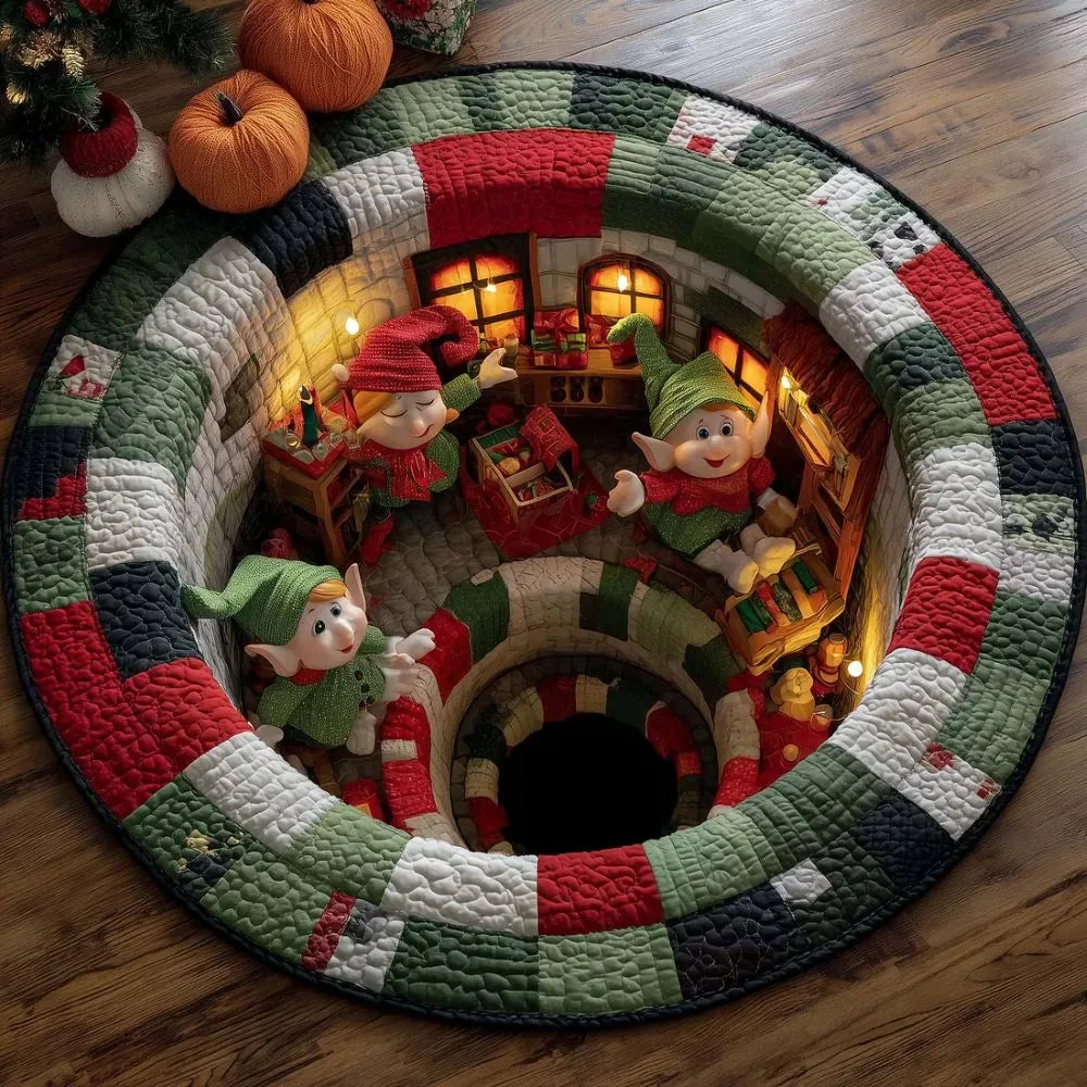 3D Christmas Round Rug, view 2