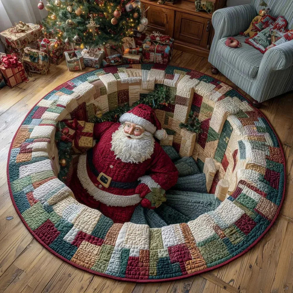 3D Christmas Round Rug, view 3