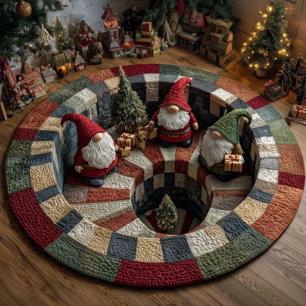 3D Christmas Round Rug, view 4
