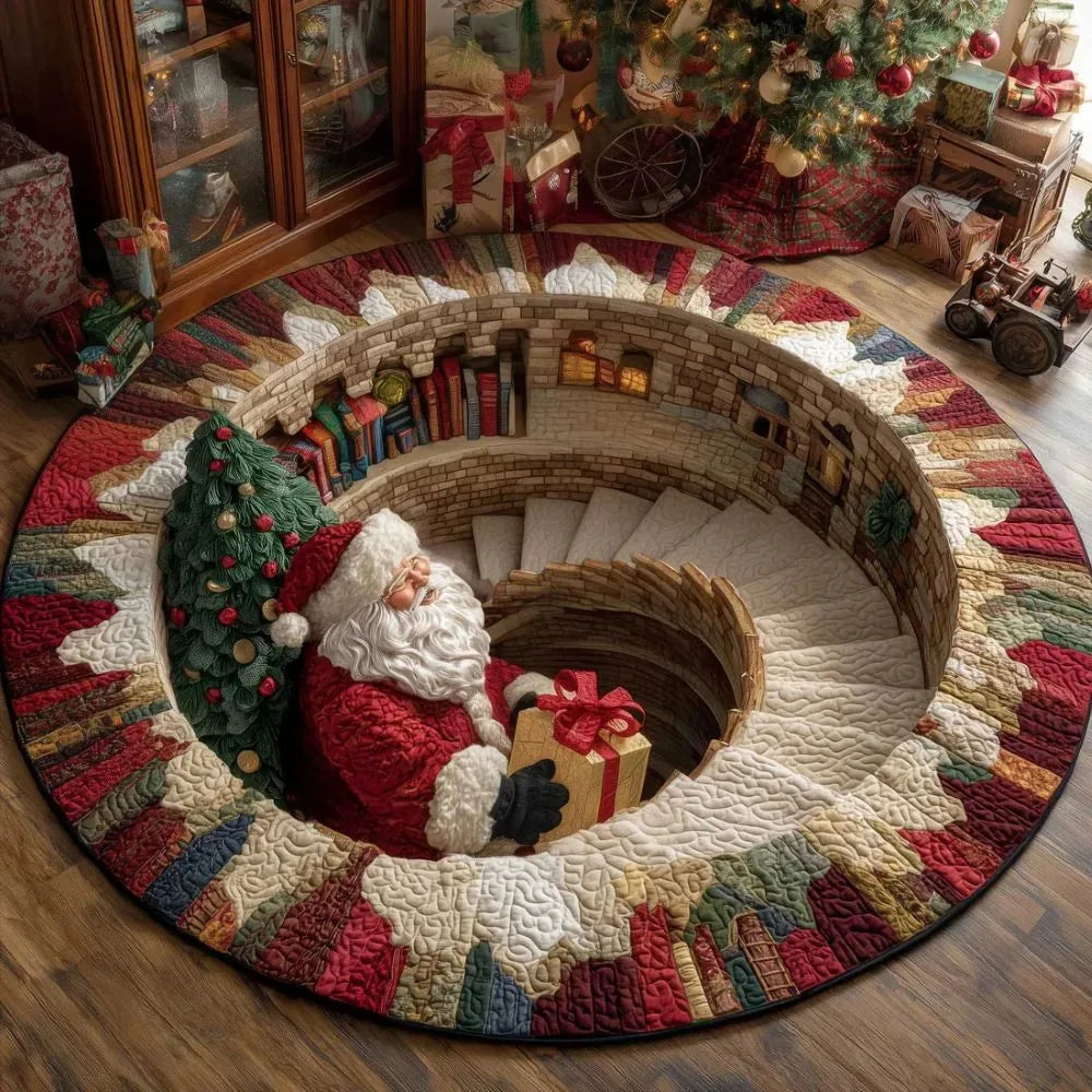 3D Christmas Round Rug, view 6