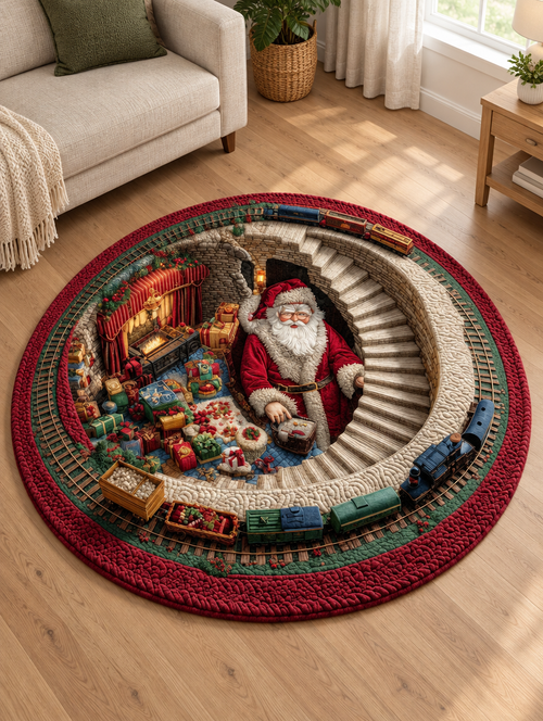 3D Christmas Round Rug product photo
