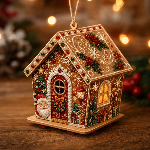 3D Pearl Gingerbread House Craft Kit, view 1