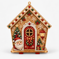 3D Pearl Gingerbread House Craft Kit, Santa Claus