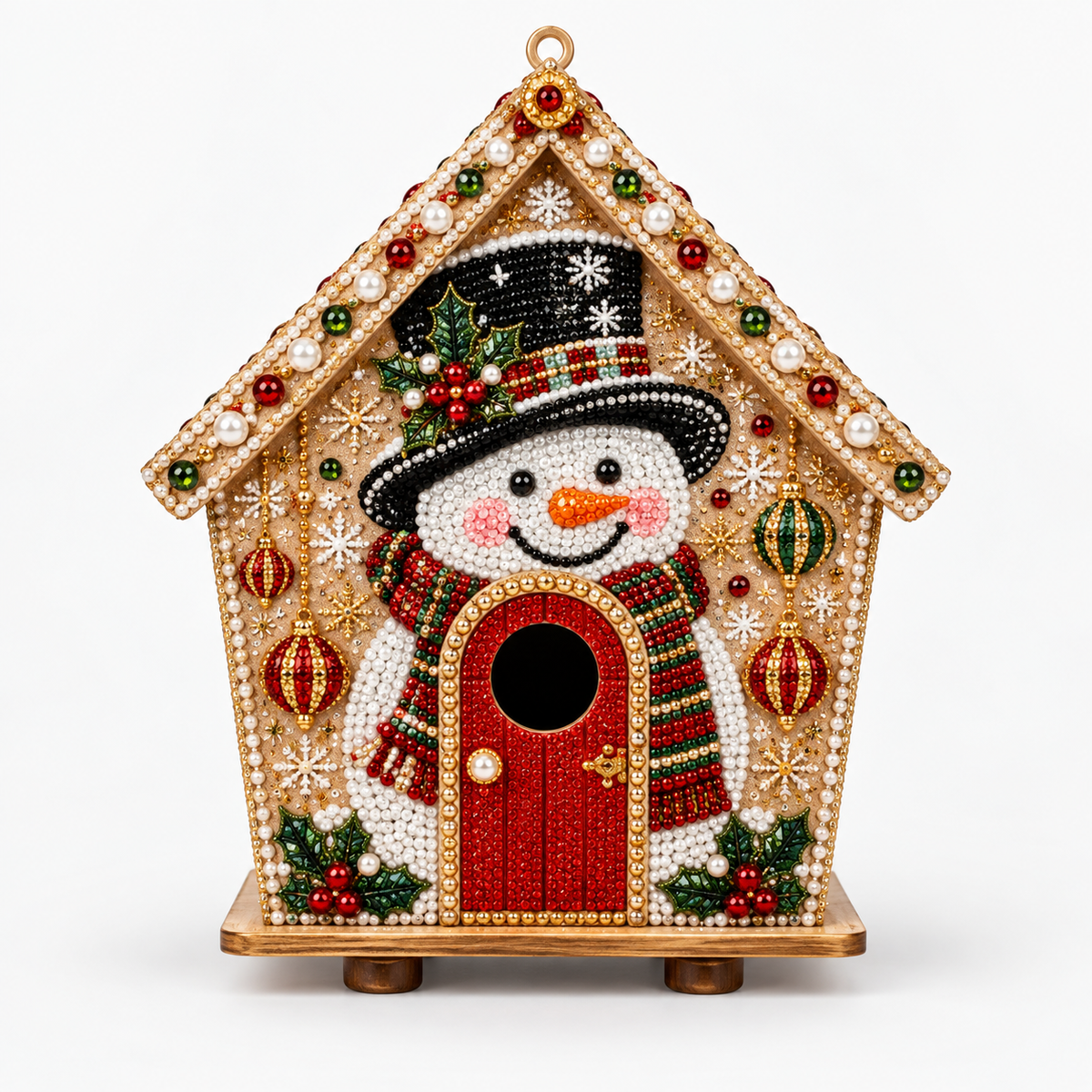 3D Pearl Gingerbread House Craft Kit, Snowman