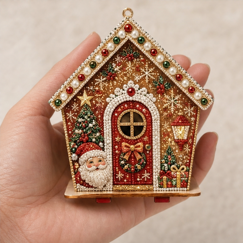3D Pearl Gingerbread House Craft Kit, view 2