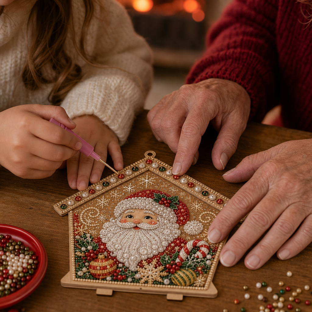 3D Pearl Gingerbread House Craft Kit, view 4