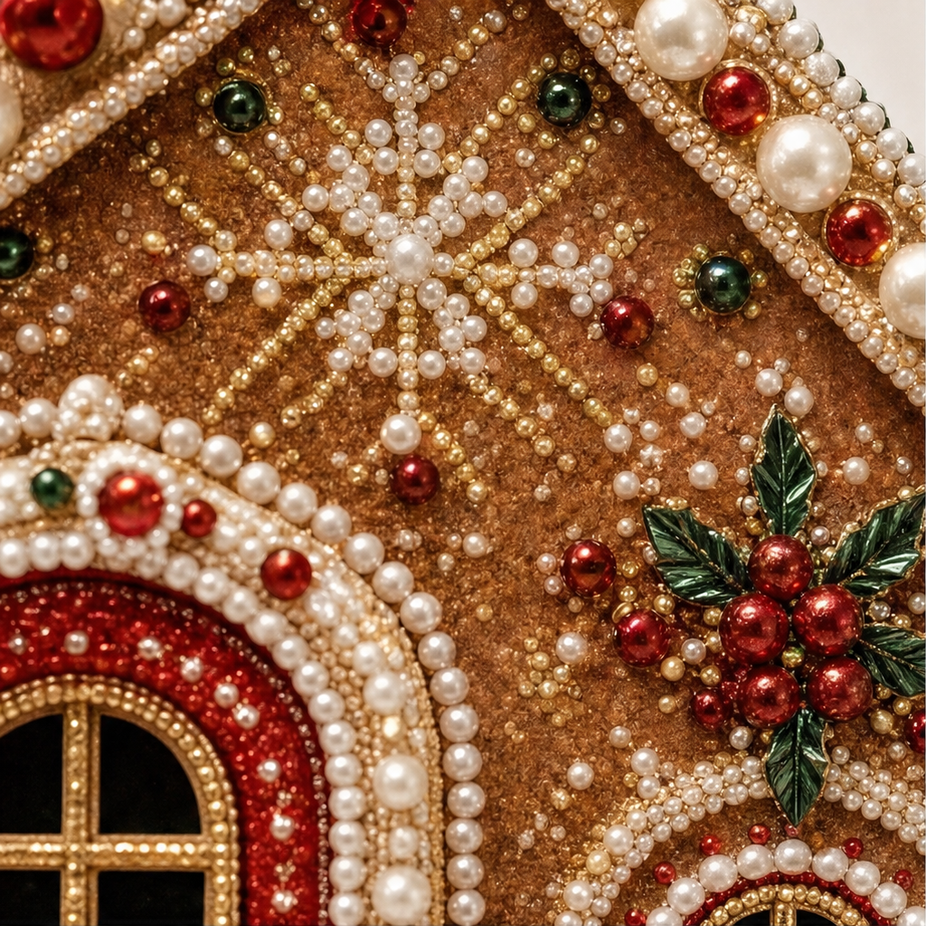 3D Pearl Gingerbread House Craft Kit, view 8