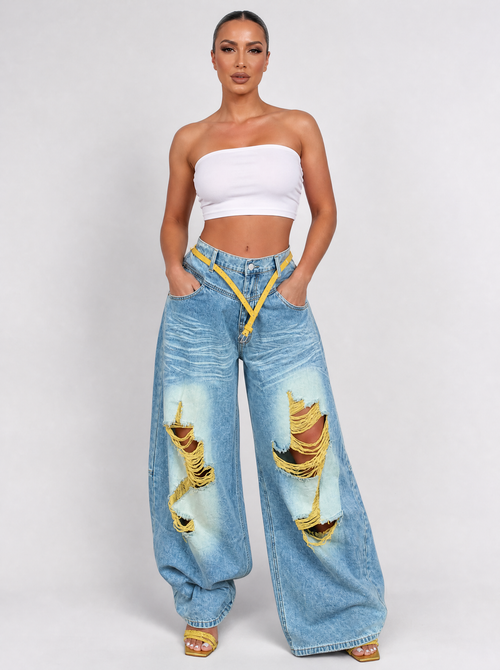 Acid Wash Ripped Baggy Jeans, main photo