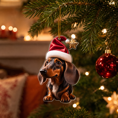 Acrylic Dachshund Christmas Ornaments, Set of 7, view 1