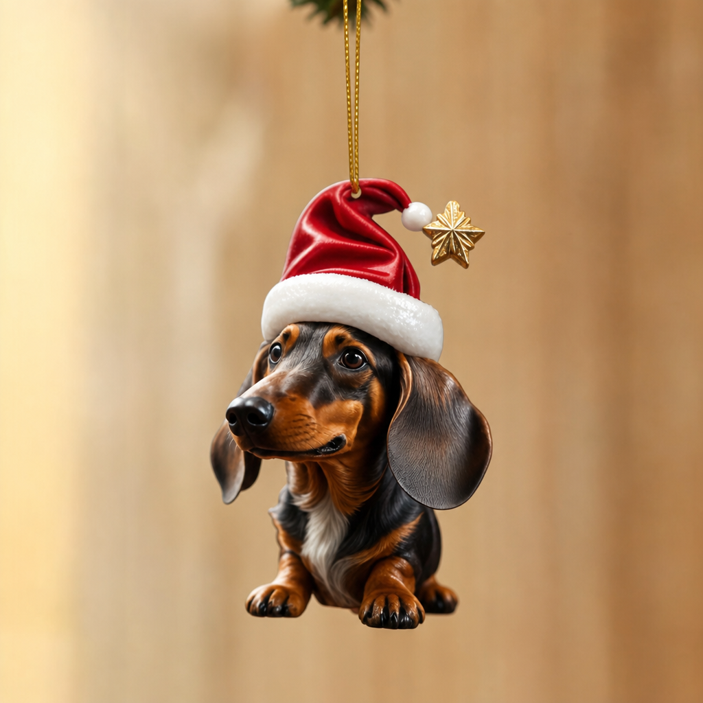 Acrylic Dachshund Christmas Ornaments, Set of 7, view 4