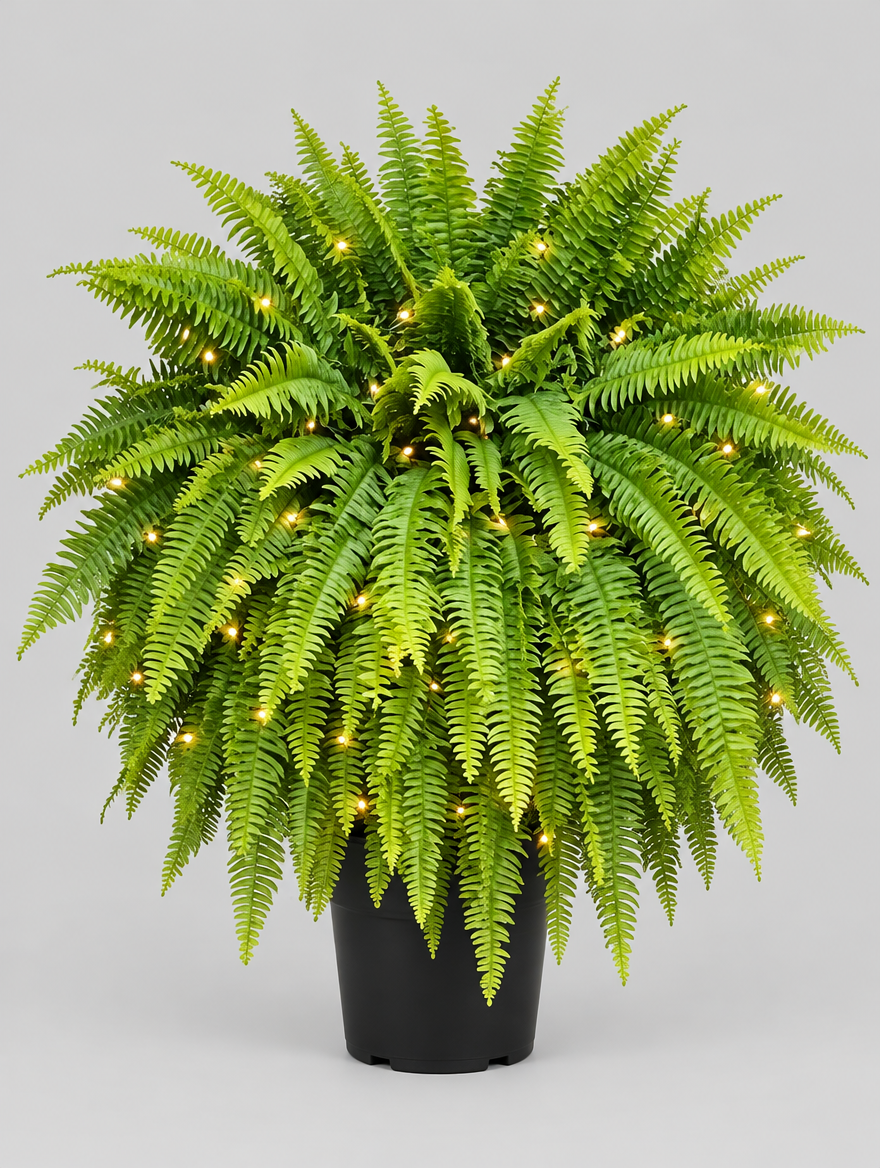 Artificial Boston Fern with Lights product photo