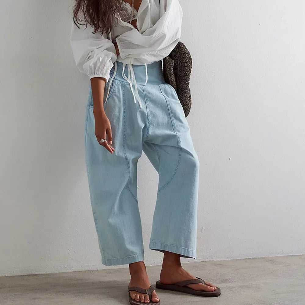 Barrel Leg Washed Wide Pants, view 11