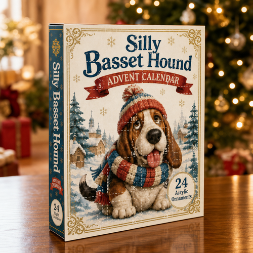 24-Day Basset Hound Ornament Advent Calendar, view 1