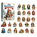 24-Day Basset Hound Ornament Advent Calendar, Multicolor Assorted Set
