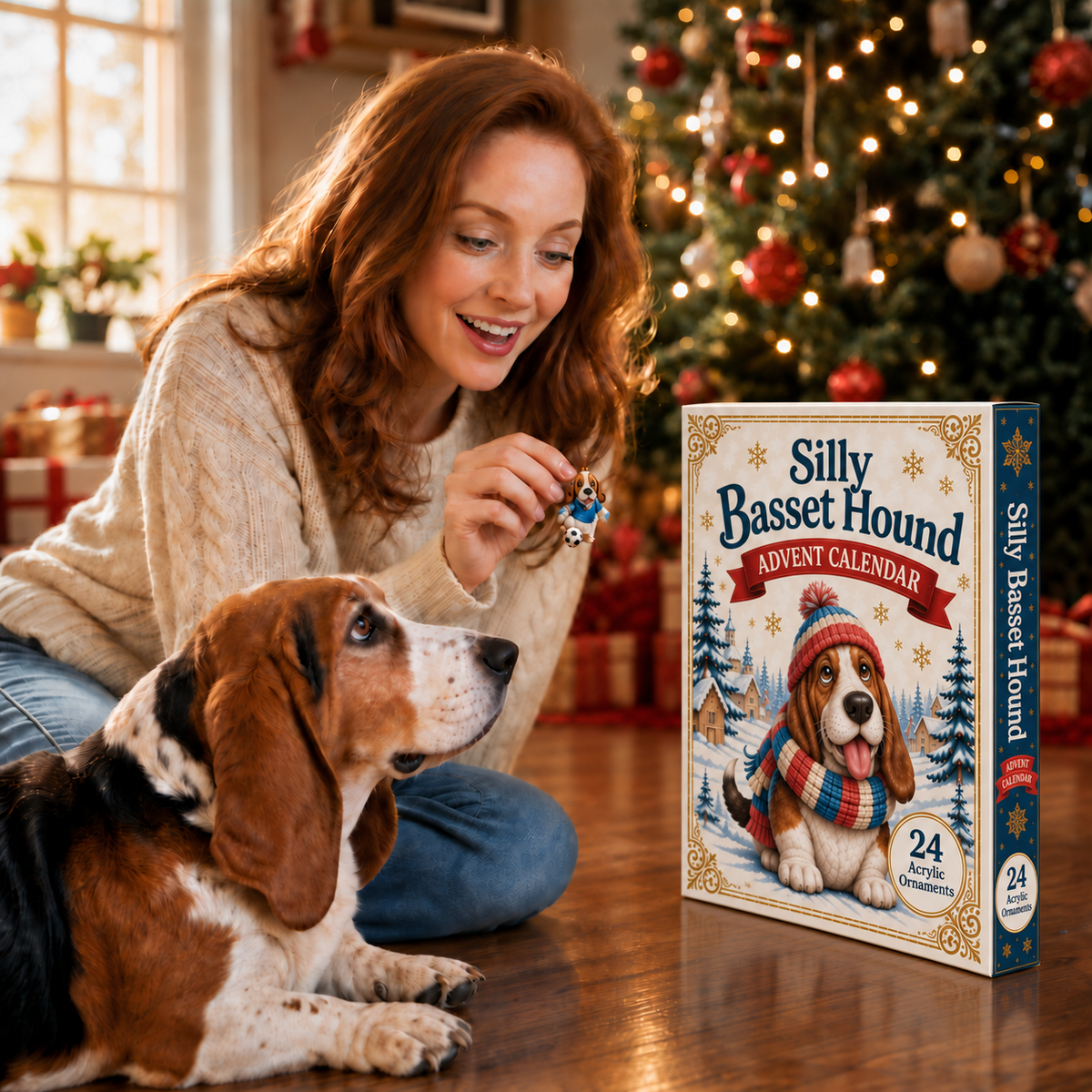 24-Day Basset Hound Ornament Advent Calendar, view 3