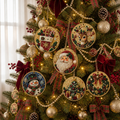 Beaded Gemstone Ornament Kit, Set of 6, Complete Christmas Collection