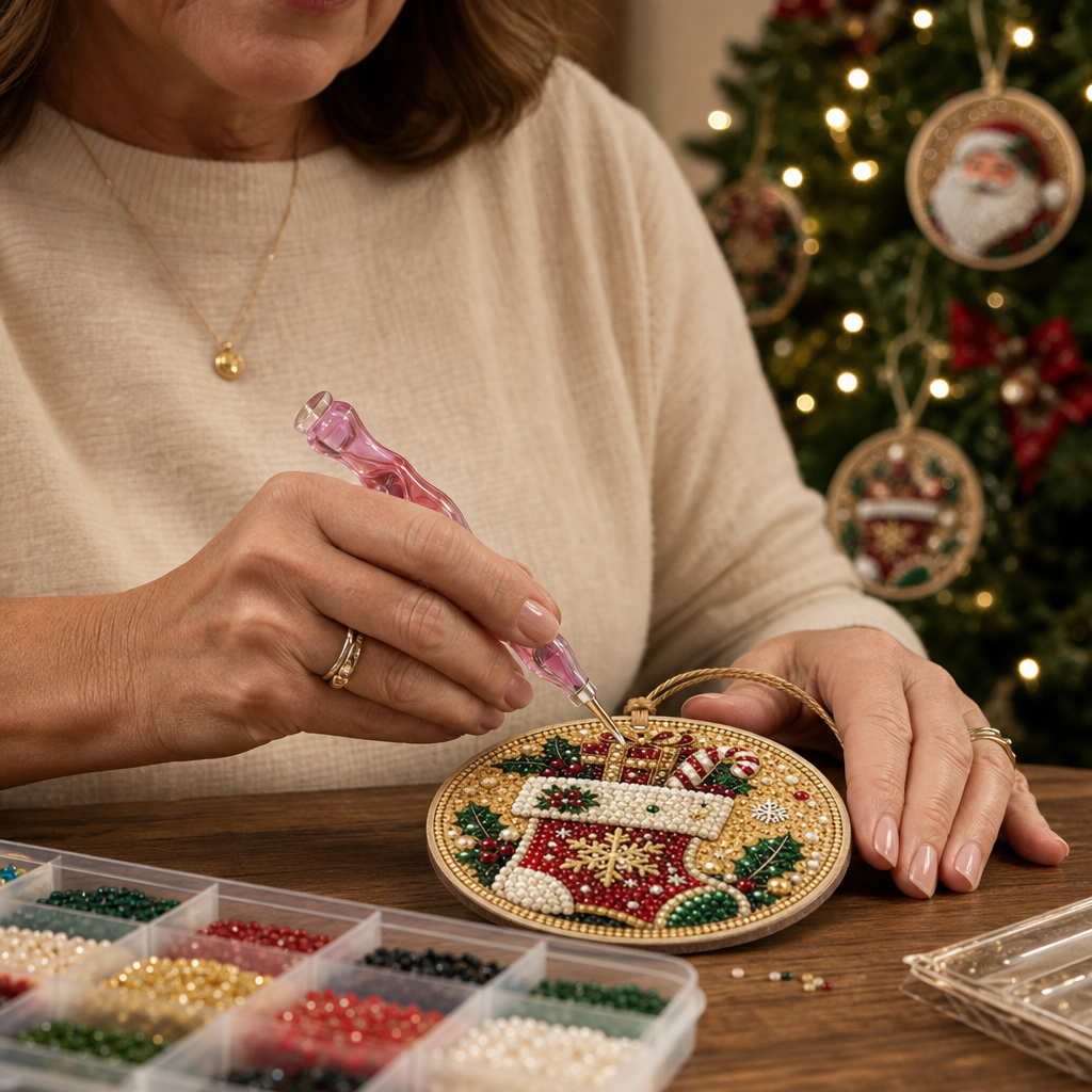 Beaded Gemstone Ornament Kit, Set of 6, view 2