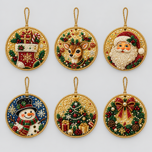 Beaded Gemstone Ornament Kit, Set of 6 product photo