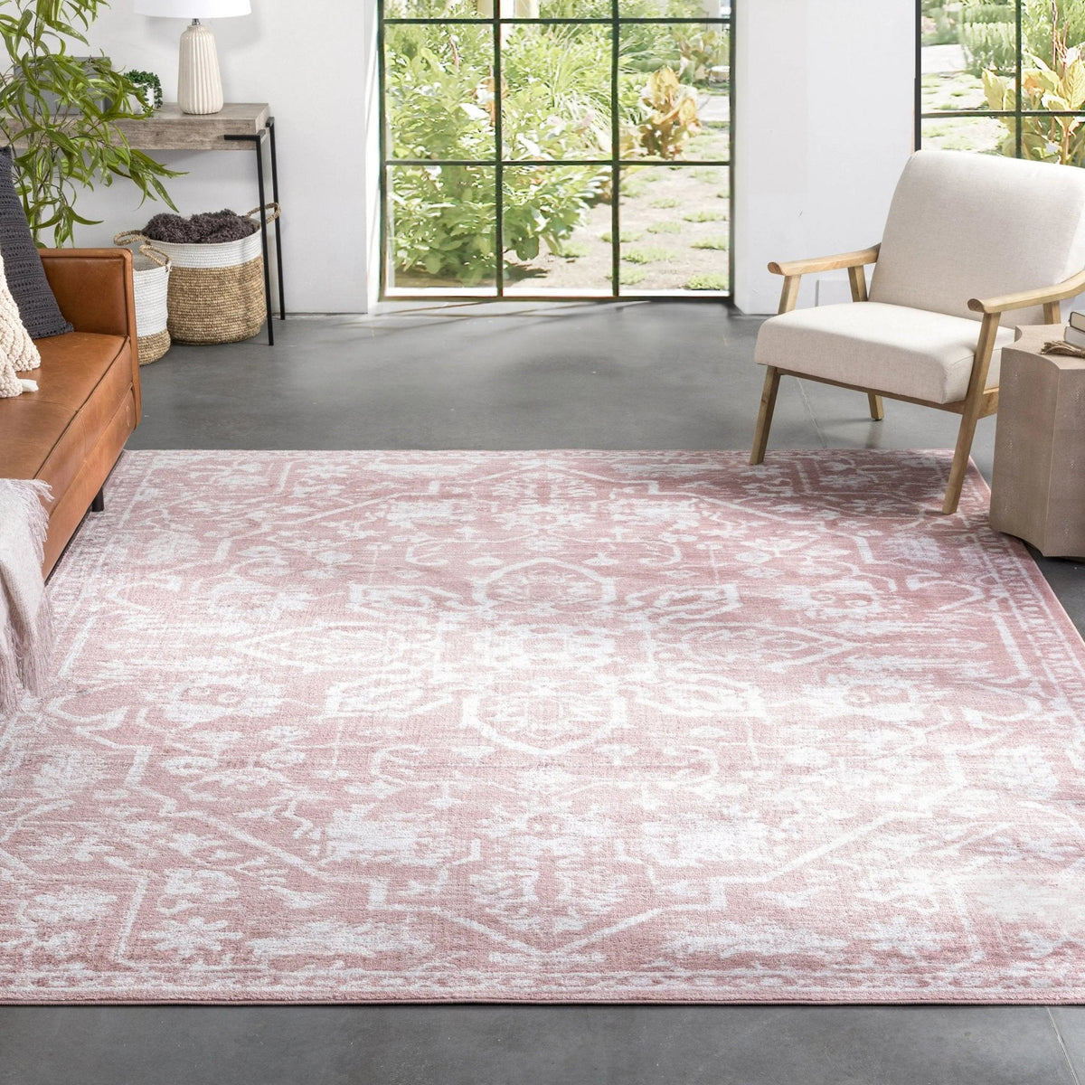 Blush Vintage Medallion Rug, view 1