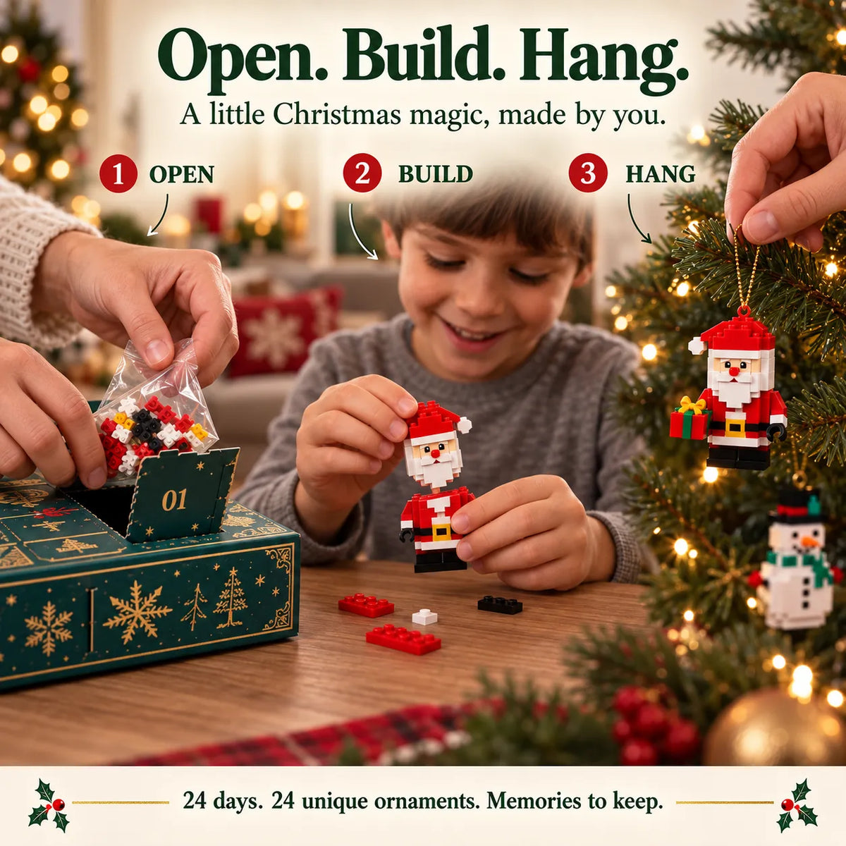 24-Day Brick Ornament Advent Calendar, view 3