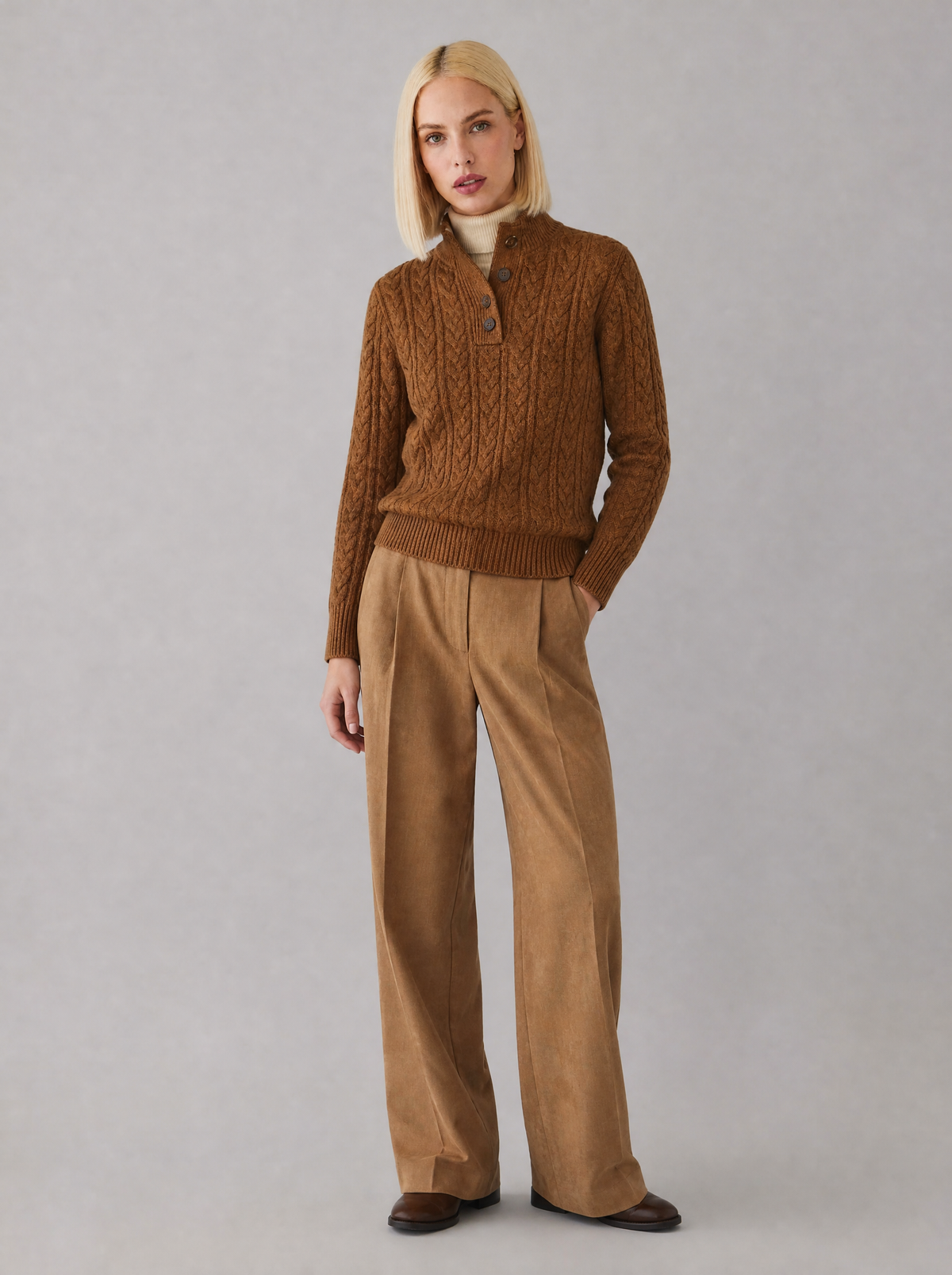 Cable Knit Button Up Sweater, main photo