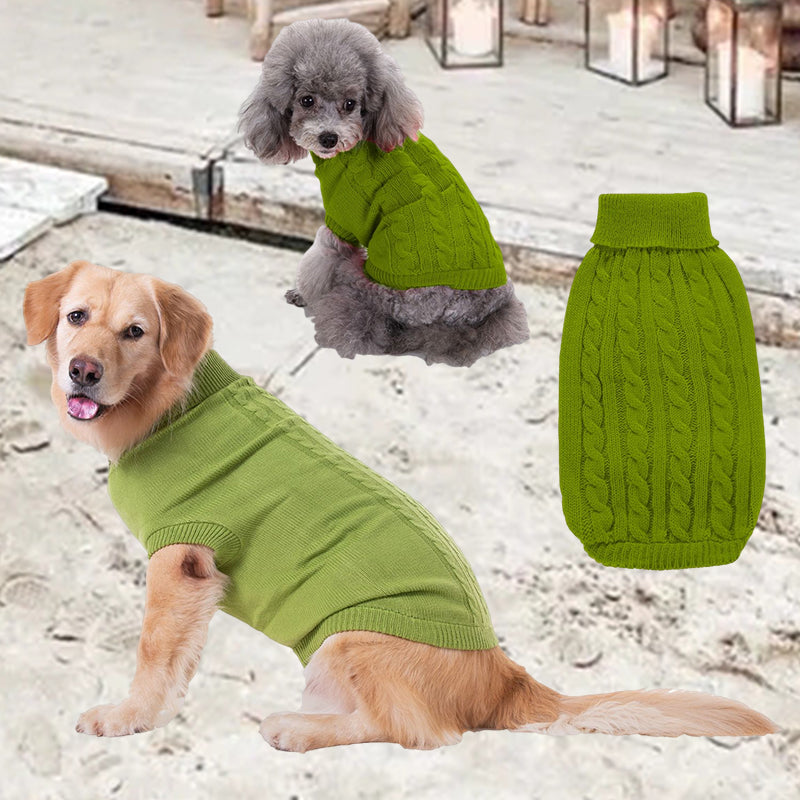 Cable Knit Turtleneck Dog Sweater, view 2