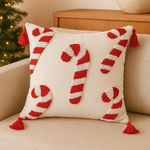 Candy Cane Christmas Pillow Cover, view 1