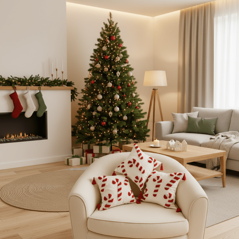 Candy Cane Christmas Pillow Cover, view 3