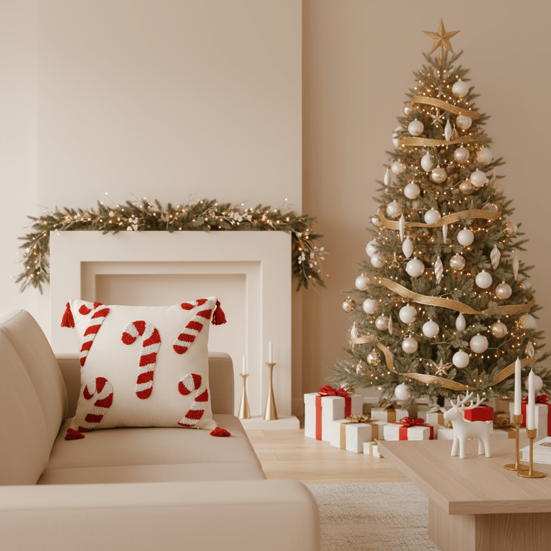 Candy Cane Christmas Pillow Cover, view 5