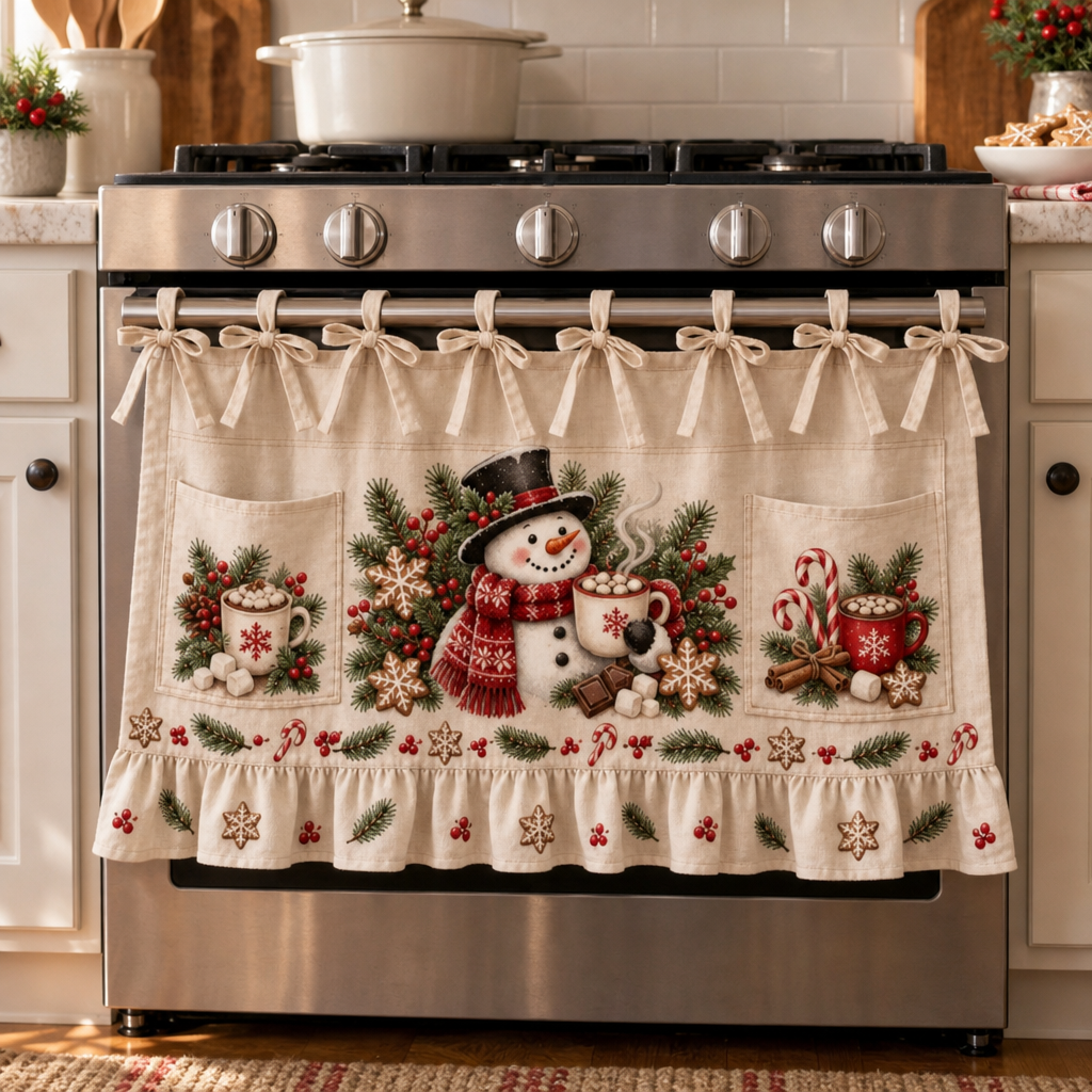 Tie-On Christmas Appliance Skirt with Pockets, view 1