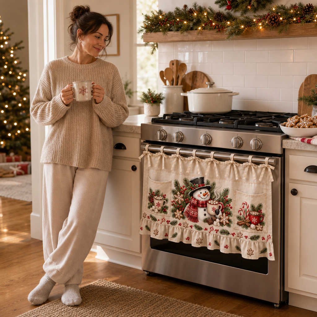Tie-On Christmas Appliance Skirt with Pockets, view 5