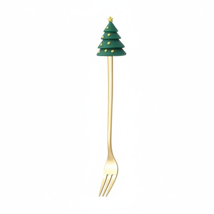 Christmas Coffee Spoons and Dessert Forks, Fork, Tree