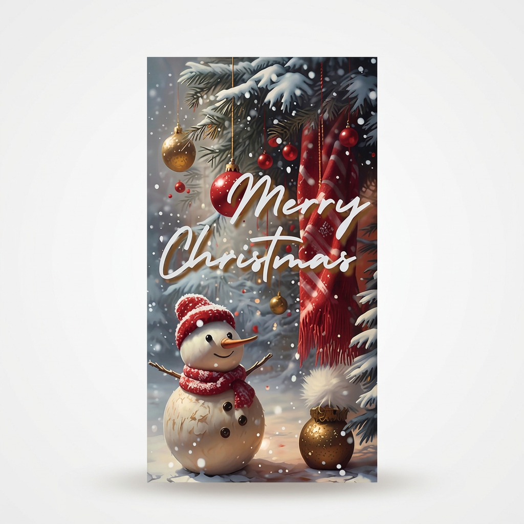 Christmas Door Cover, Snowman-B