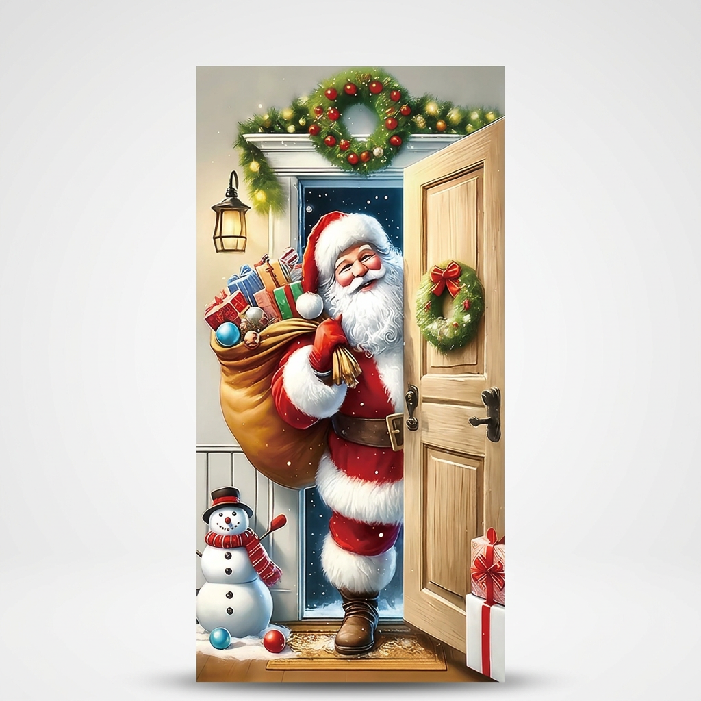 Christmas Door Cover, Santa-B