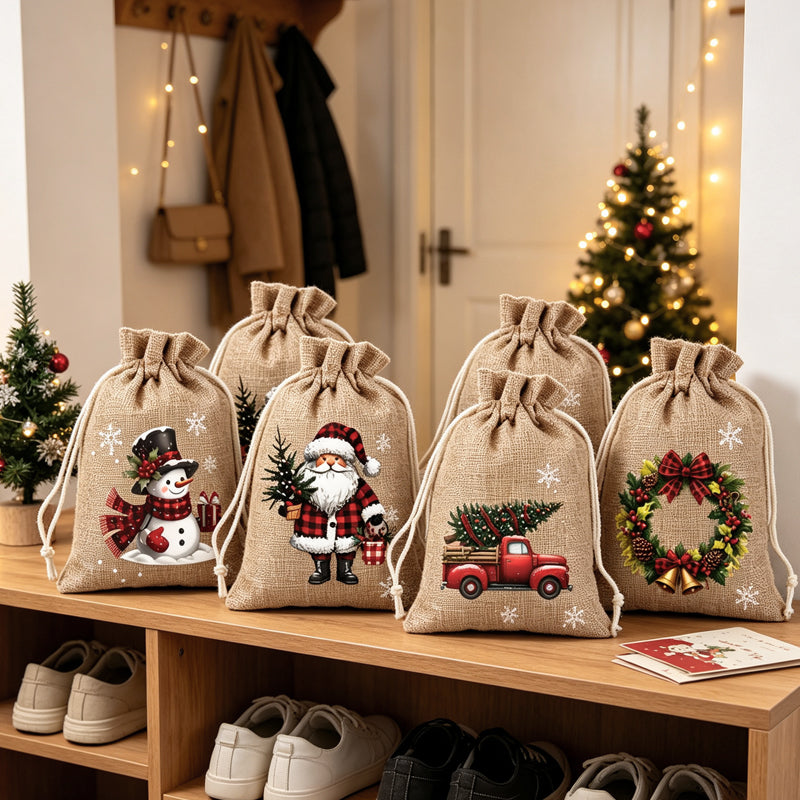 Christmas Drawstring Gift Bags, view 2