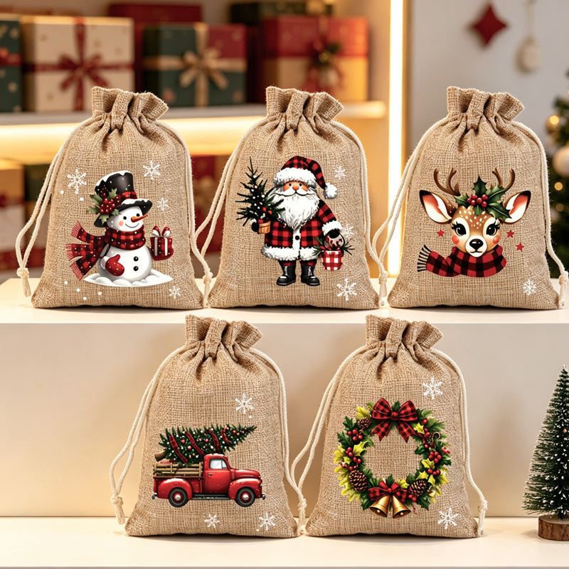 Christmas Drawstring Gift Bags, view 3
