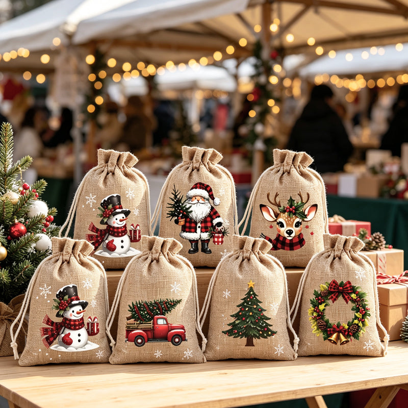 Christmas Drawstring Gift Bags, view 4