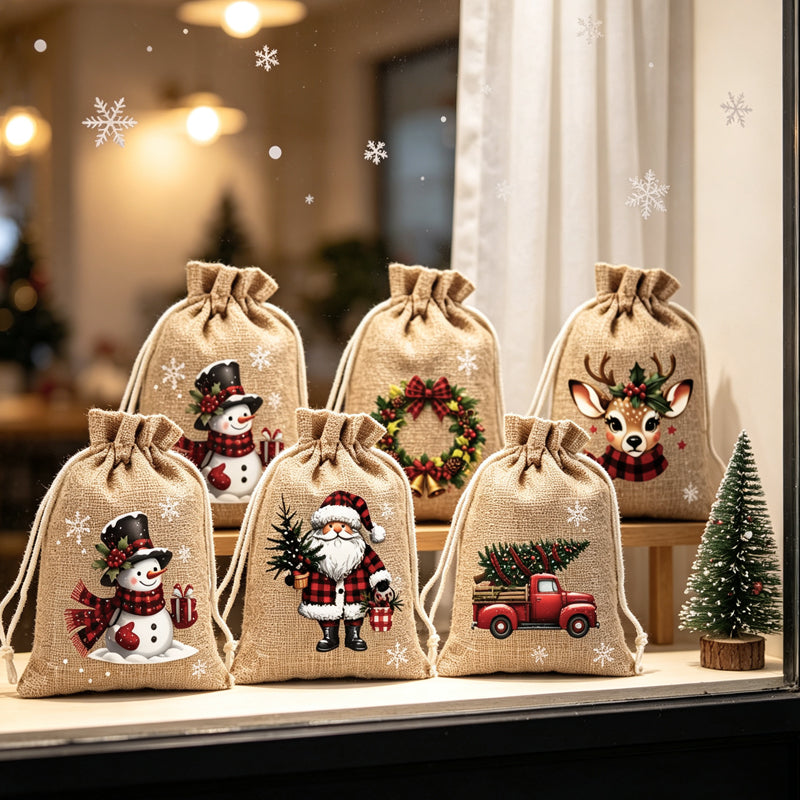Christmas Drawstring Gift Bags, view 5