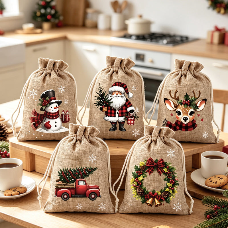 Christmas Drawstring Gift Bags, view 6