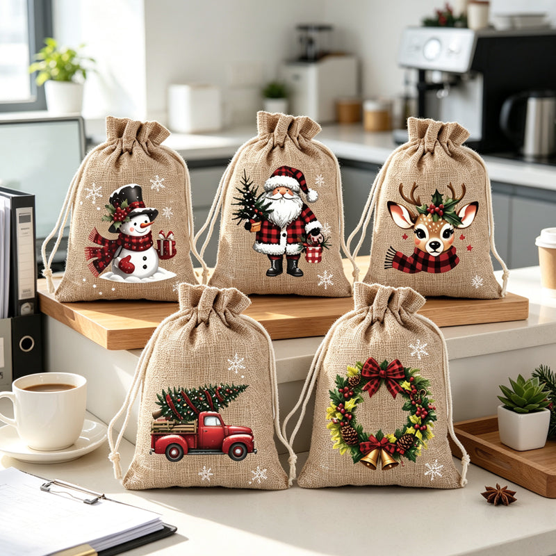 Christmas Drawstring Gift Bags, view 8