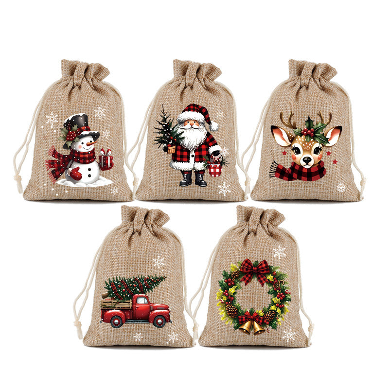 Christmas Drawstring Gift Bags, view 9