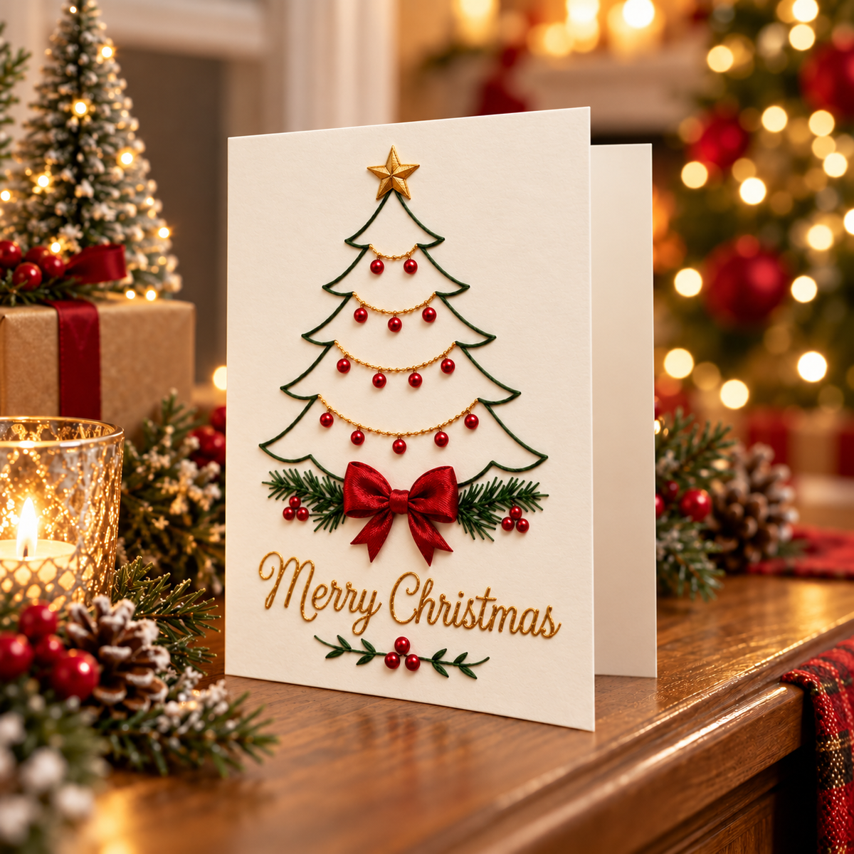 Christmas Embroidery Card Kit, view 2