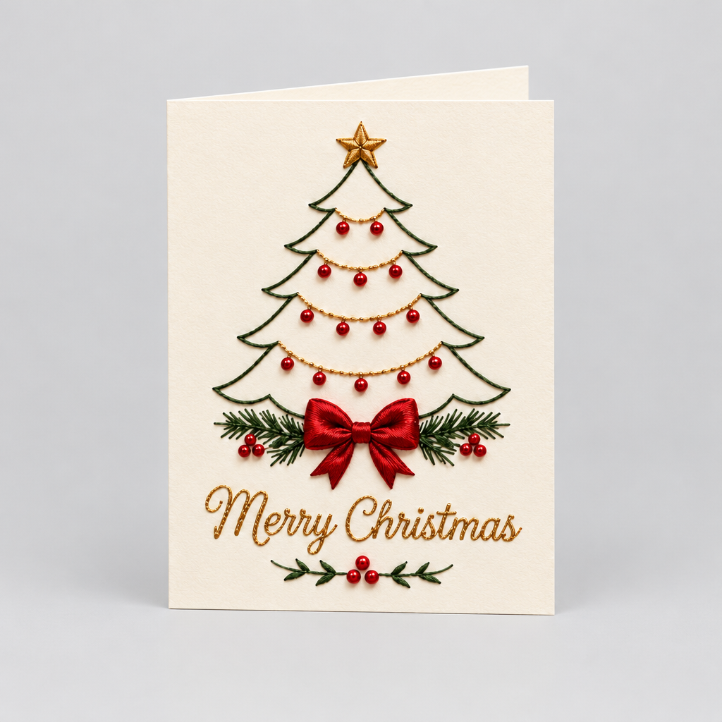 Christmas Embroidery Card Kit product photo