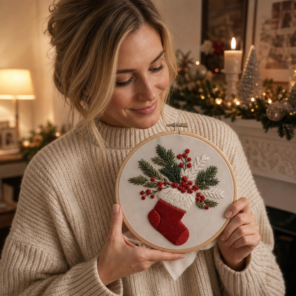 Christmas Embroidery Hoop Kit, view 6