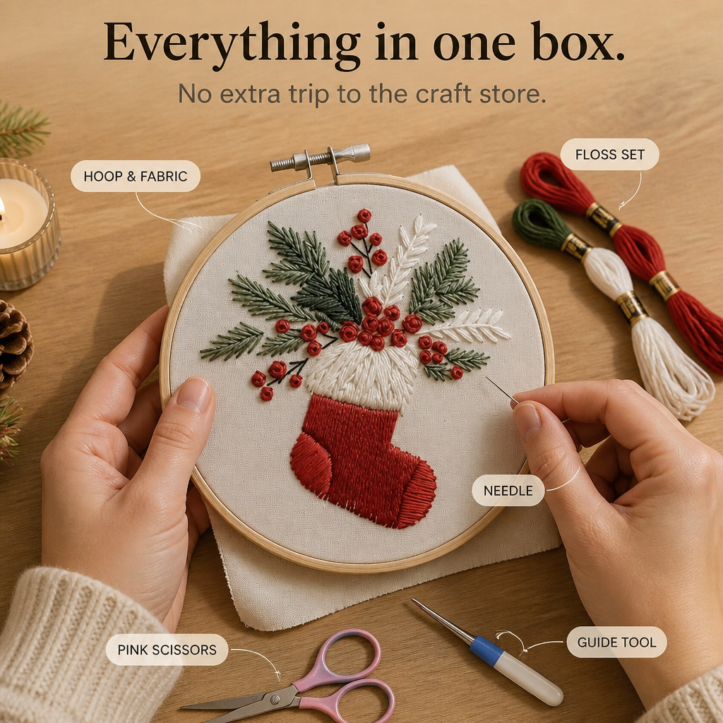 Christmas Embroidery Hoop Kit, view 7